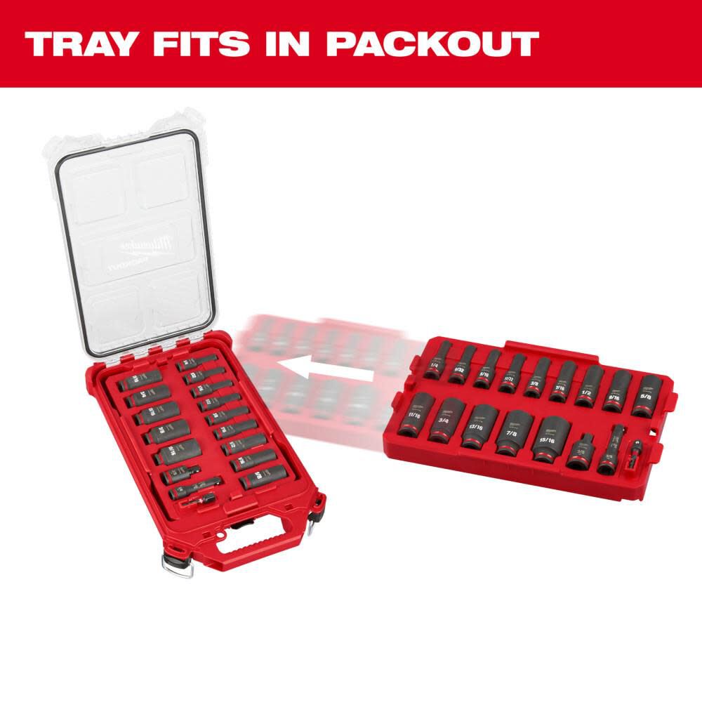 SHOCKWAVE Impact Duty Socket 3/8 Dr 17pc SAE Tray Set 49-66-6815