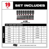 SHOCKWAVE Impact Duty Socket 3/8 Dr 19pc MM Tray Set 49-66-6816