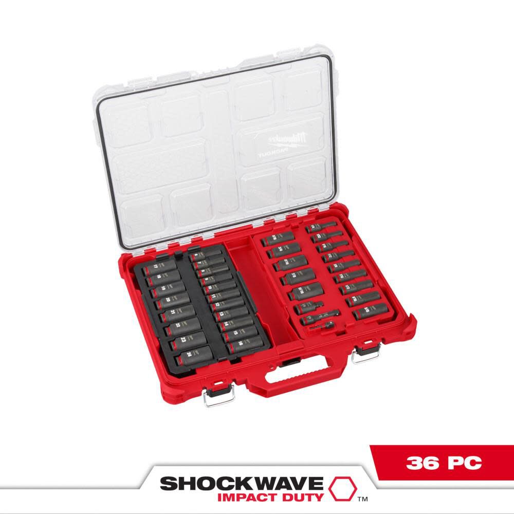 SHOCKWAVE Impact Duty Socket 3/8 Dr 36pc SAE/MM PACKOUT Set 49-66-6805