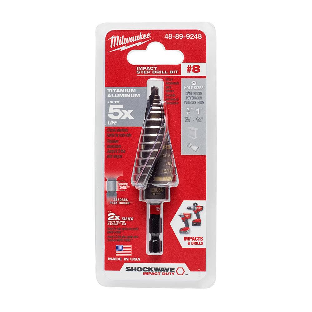 SHOCKWAVE Impact Duty Step Bit #8 1/8 - 1 in. 48-89-9248