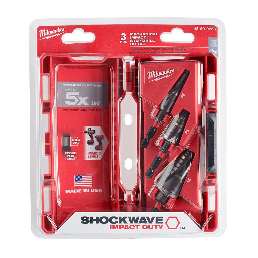 SHOCKWAVE Impact Duty Step Bit Mechanical Set (#2 #3 #8) 48-89-9256