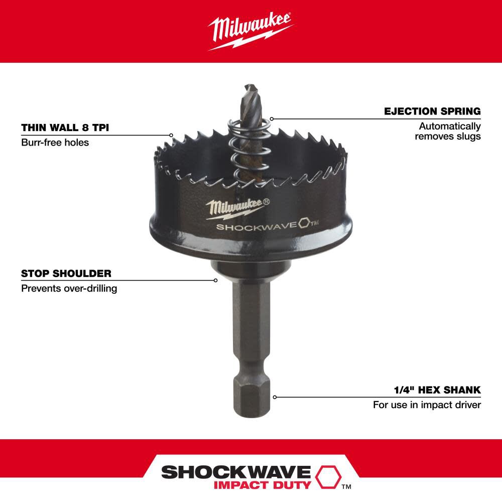 SHOCKWAVE Impact Hole Saw 3-Piece Set 49-22-4800