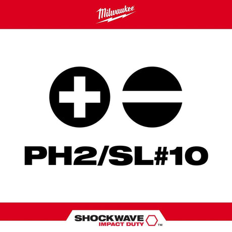 SHOCKWAVE Impact Phillips #2 / Slotted 1/4 in. Double Ended Bit 48-32-4310