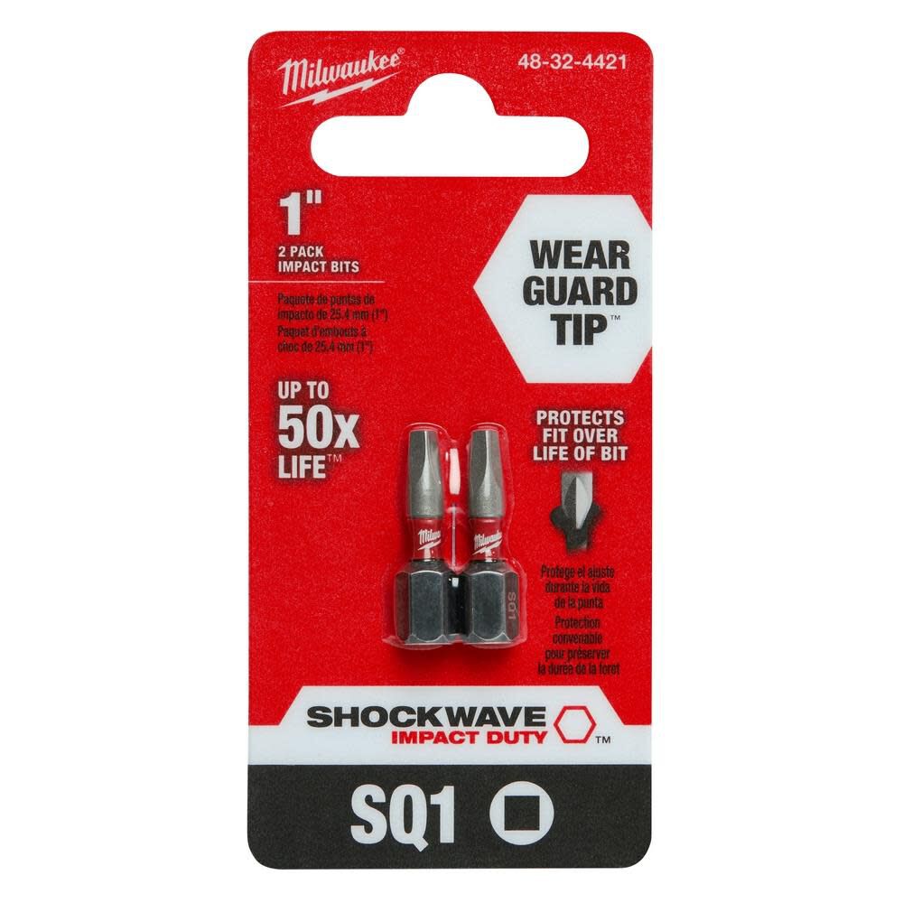 SHOCKWAVE Impact Square Recess #1 Insert Bits 48-32-4421