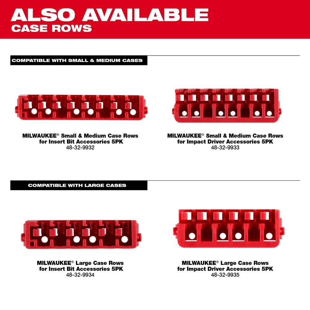 Small & Medium Case Rows for Insert Bit Accessories 5pk 48-32-9932