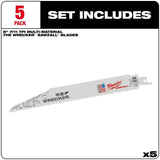 The Wrecker Multi-Material SAWZALL Blade 9 In. 7/11TPI 5 pk 48-00-5706