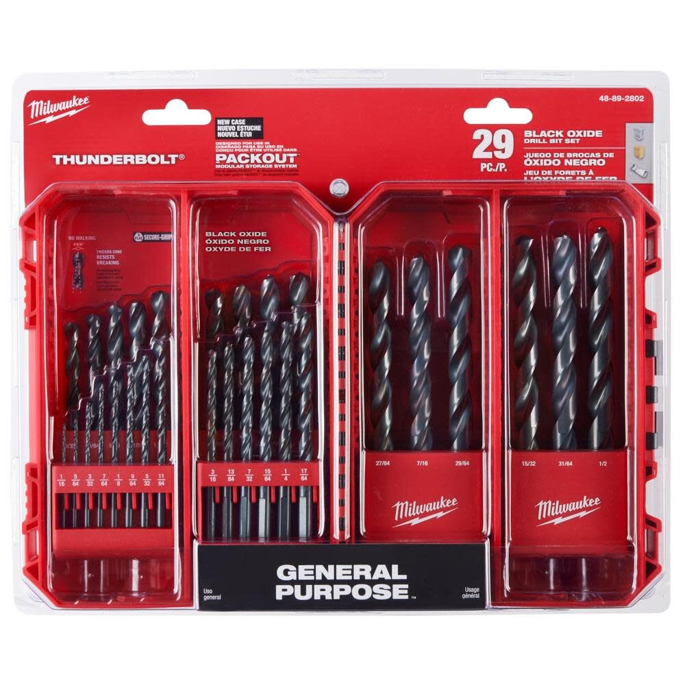 THUNDERBOLT Black Oxide Drill Bit Set 29PC 48-89-2802