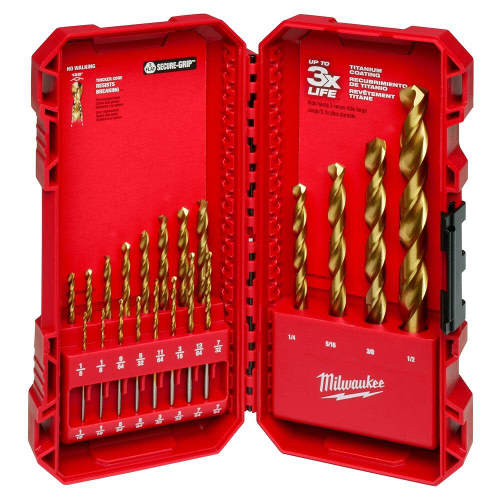 Thunderbolt Titanium Coated Drill Bit Set 20pc 48-89-1105