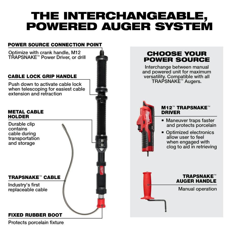 TRAPSNAKE 4' Urinal Auger Cable Bare Tool 48-53-3574