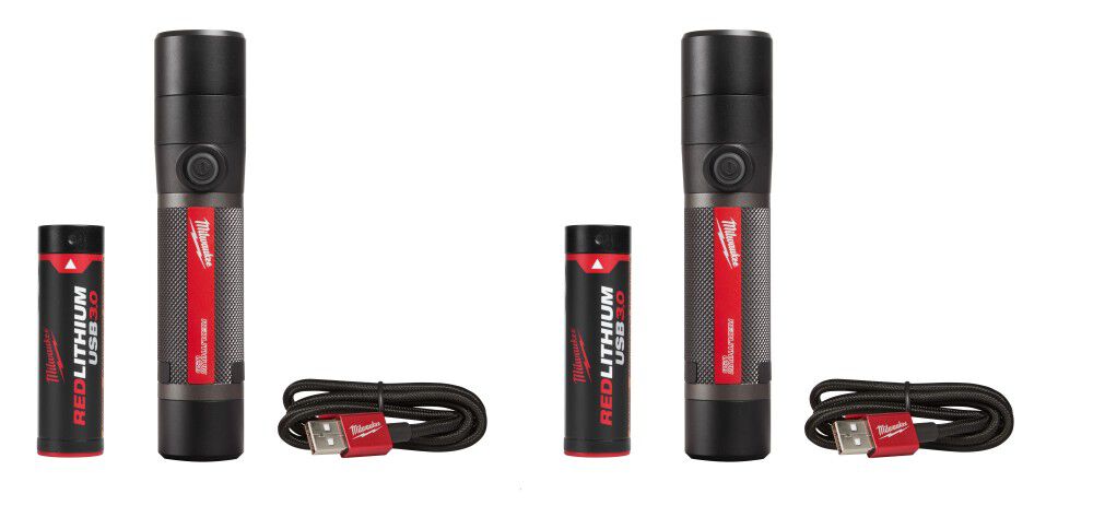 USB Rechargeable 800 Lumens Compact Flashlight Kit 2pk Bundle 2160-21X2