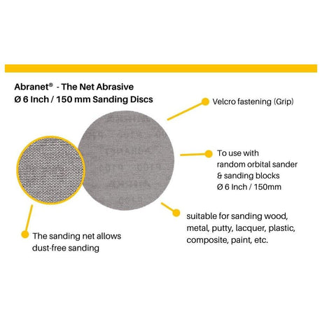 Abranet 5in 150 Grit Mesh Sanding Disc 10pk 9A-232-150RP