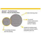 Abranet 6in 100 Grit Mesh Grip Sanding Disc 10pk 9A-241-100RP