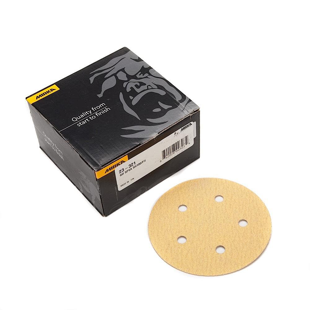 Gold 5 In. 5 Hold PSA Vacuum Disc P120 23-321-120