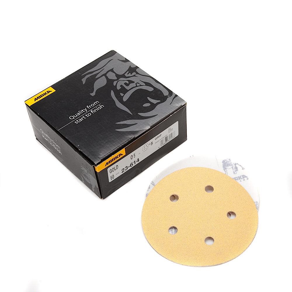 Gold 5 In. 5 Hole Grip Vacuum Disc P100 23-614-100