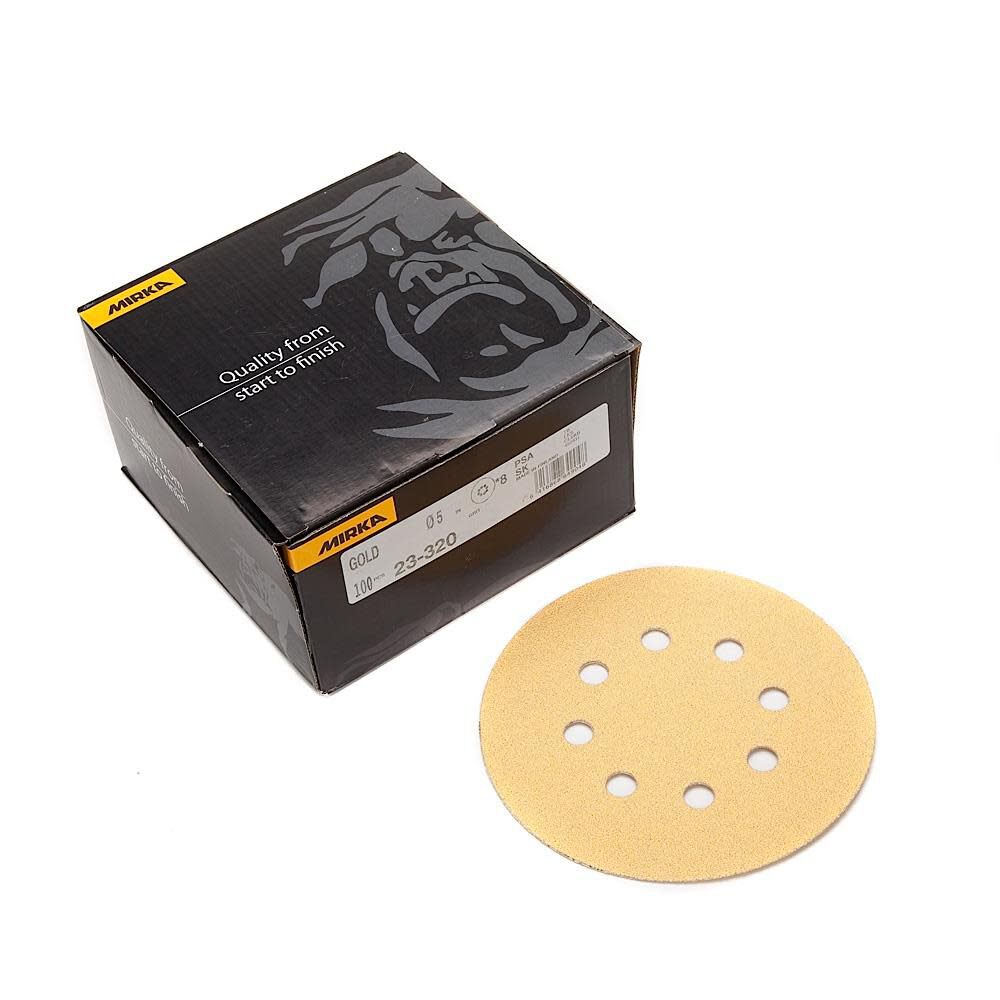 Gold 5 In. 8 Hole PSA Vacuum Disc P100 23-320-100