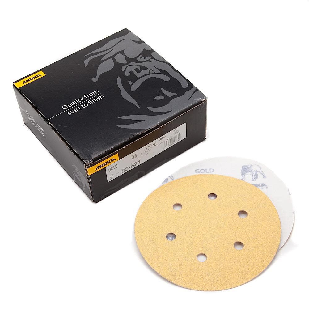 Gold 6 In. 6 Hole Grip Vacuum Disc P150 23-624-150