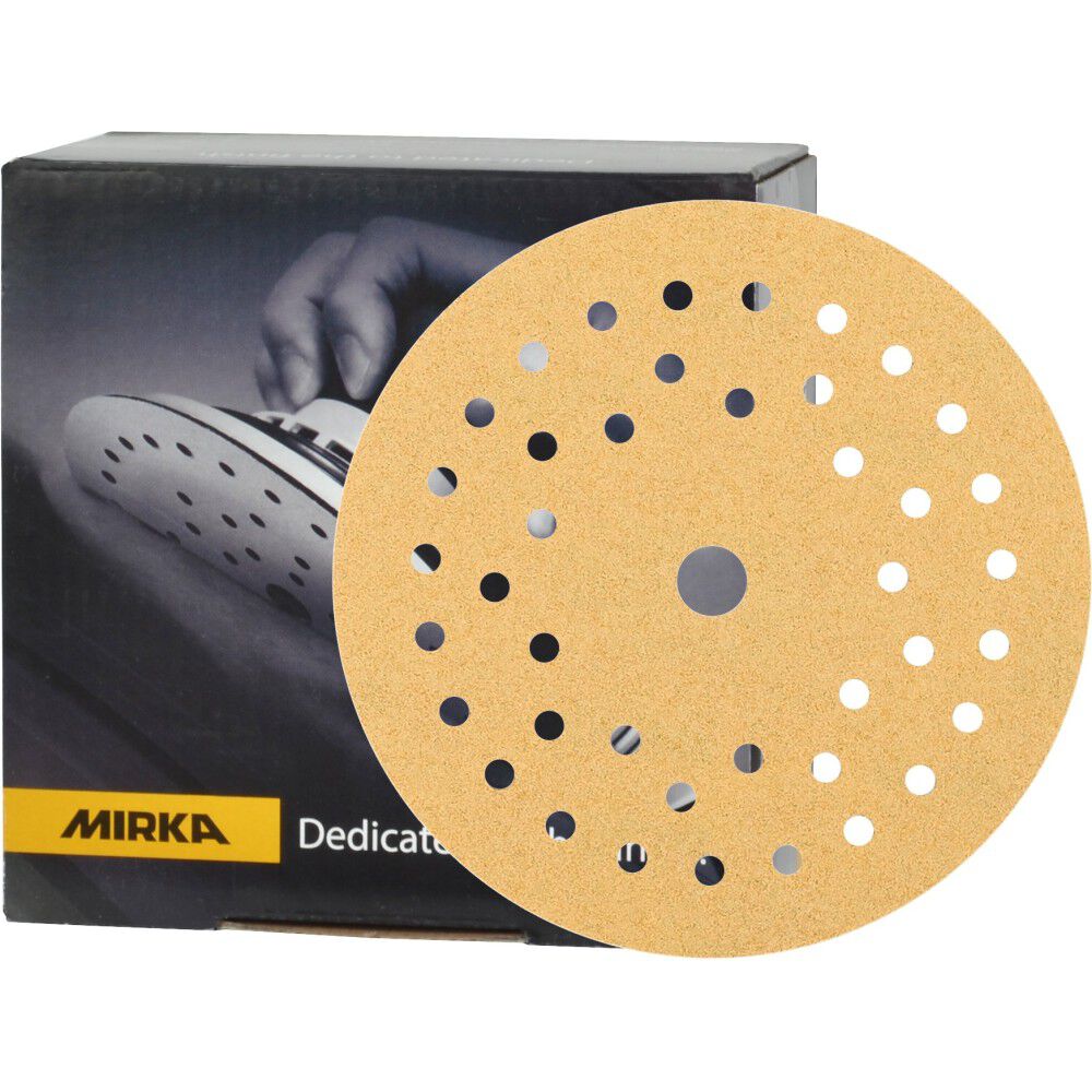 Gold 6in 180 Grt 50-Hole Sanding Disc 50pk 23-6MF-180