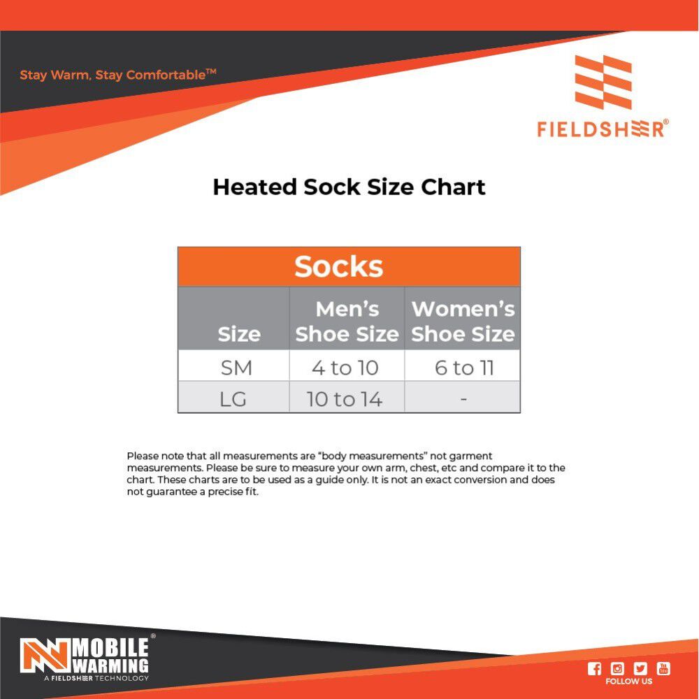 Warming 3.7V Unisex Thermal 2.0 Heated Sock Gray Large MWUS18220422