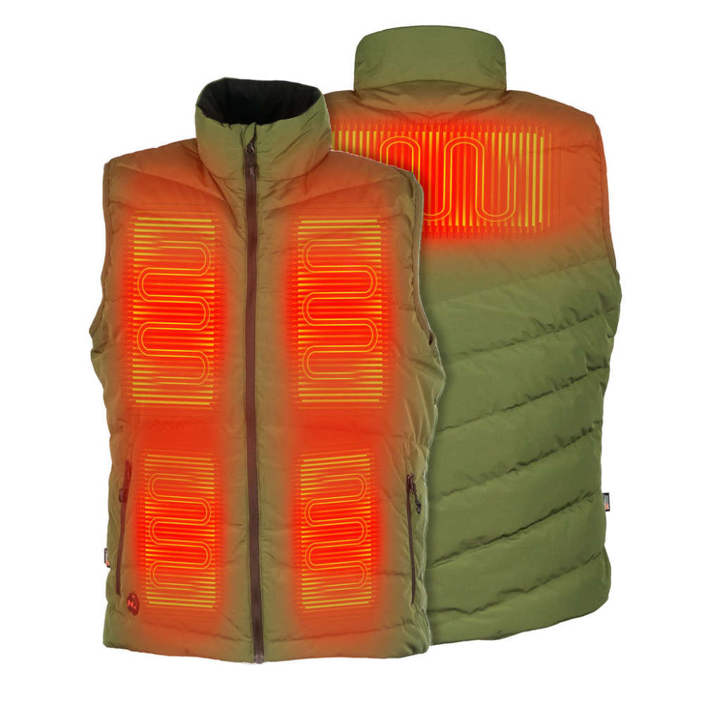 Warming 7.4V Crest Heated Down Vest Mens Green Small MWMV16110222