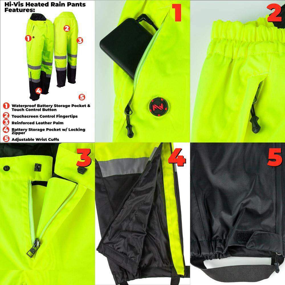 7.4V Heated Rain Pant Mens Hi-Vis MWUP15100