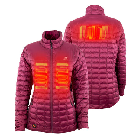 Warming Backcountry Heated Jacket Women's 7.4 Volt Burgandy 2X MWWJ04310620