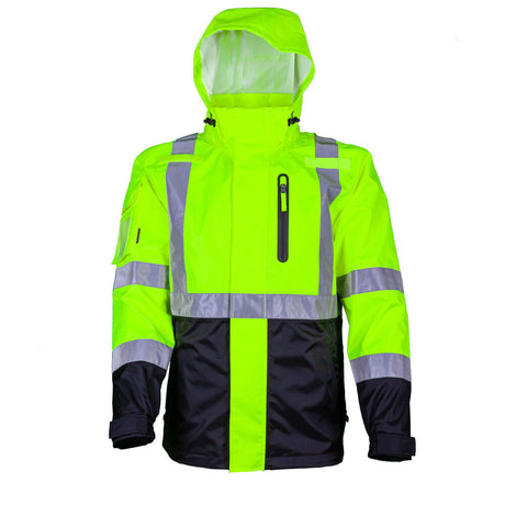 7.4V Bluetooth Fieldsheer Heated Rain Jacket Mens Hi-Vis Lime MWMJ16100