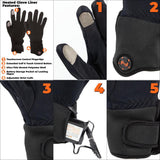 Warming Heated Gloves Liner Unisex 7.4 Volt Black 3X MWUG06010720