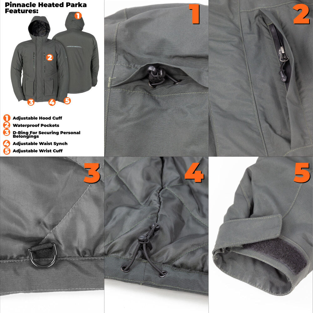 Pinnacle Parka Heated Jacket Men's 12 Volt Thyme 3X MWMJ13270720