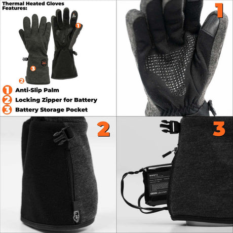 Warming Thermal Heated Glove Womens Burgundy 2X MWUG20310621