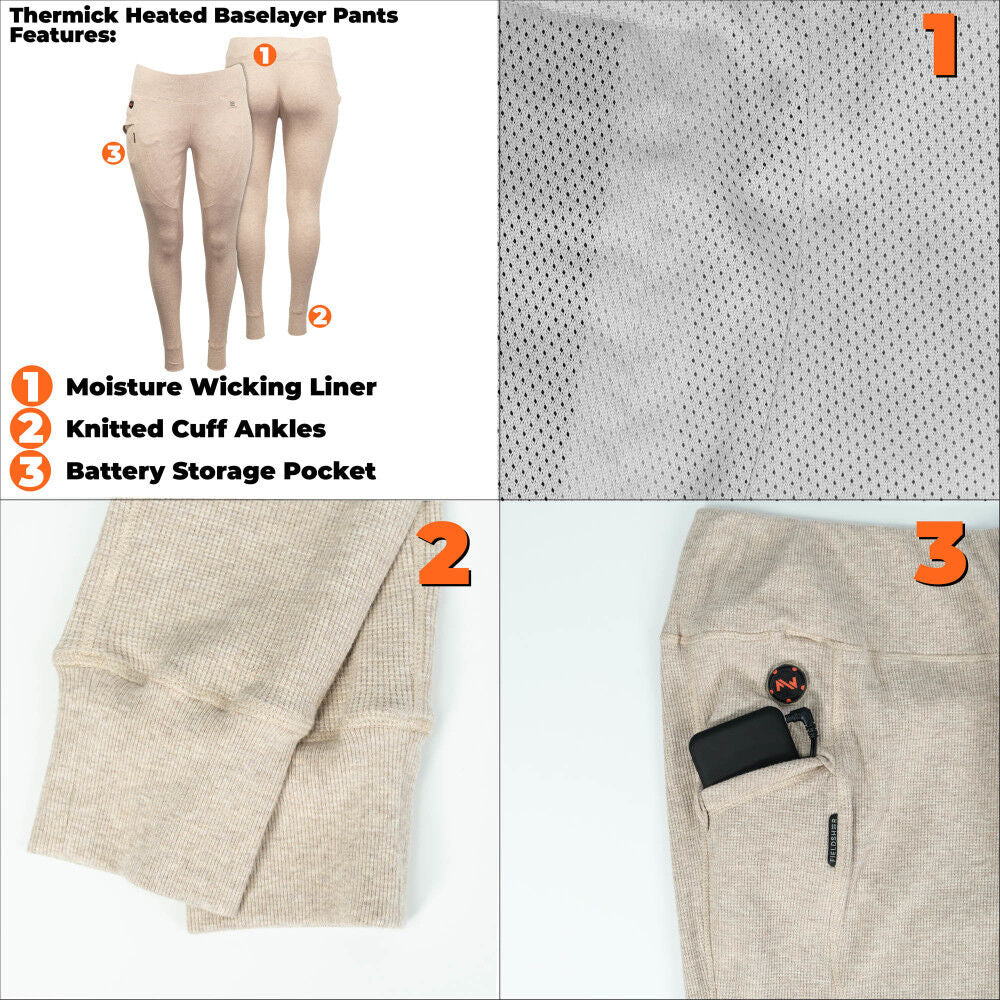 Warming Thermick Baselayer Pant Womens 7.4V Tan XL MWWP20180521