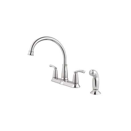 Bexley Kitchen Faucet with Side Spray Chrome 2 Handle High Arc 87403