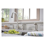 Bexley Kitchen Faucet with Side Spray Chrome 2 Handle High Arc 87403