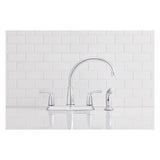 Bexley Kitchen Faucet with Side Spray Chrome 2 Handle High Arc 87403