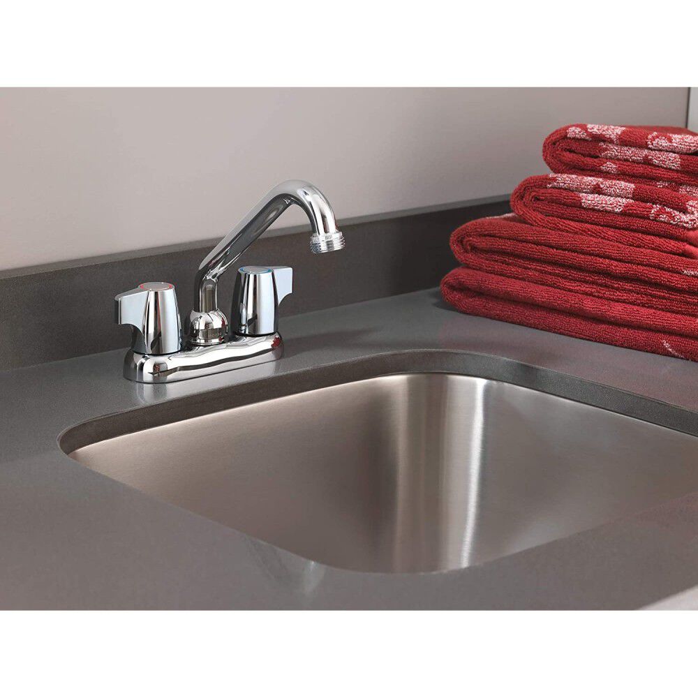 Chateau Utility Laundry Faucet Chrome 2 Handle 4in Low Arc 74998