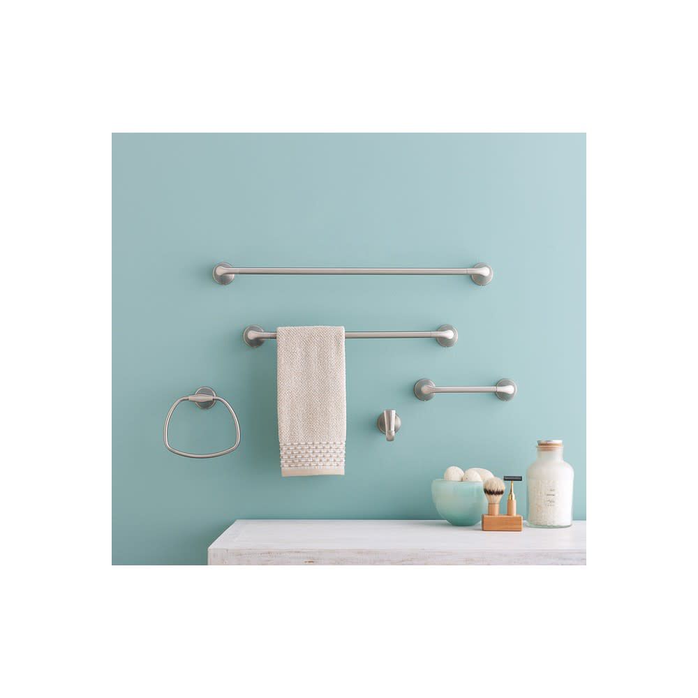 Tiffin Brushed Nickel 18in Towel Bar with Press & Mark Stamp MY4818BN