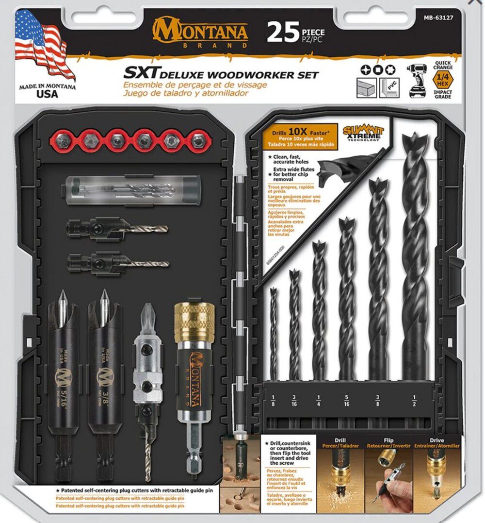 Deluxe Woodworkers Drill/Bit Set 25pc MB-63127