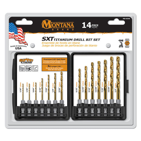 Wood/Metal Drill Bit Set Titanium Coated 14pc MB-64340