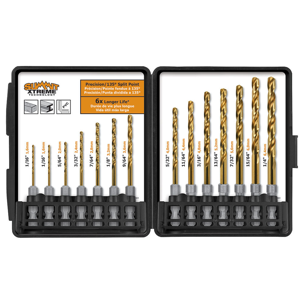 Wood/Metal Drill Bit Set Titanium Coated 14pc MB-64340