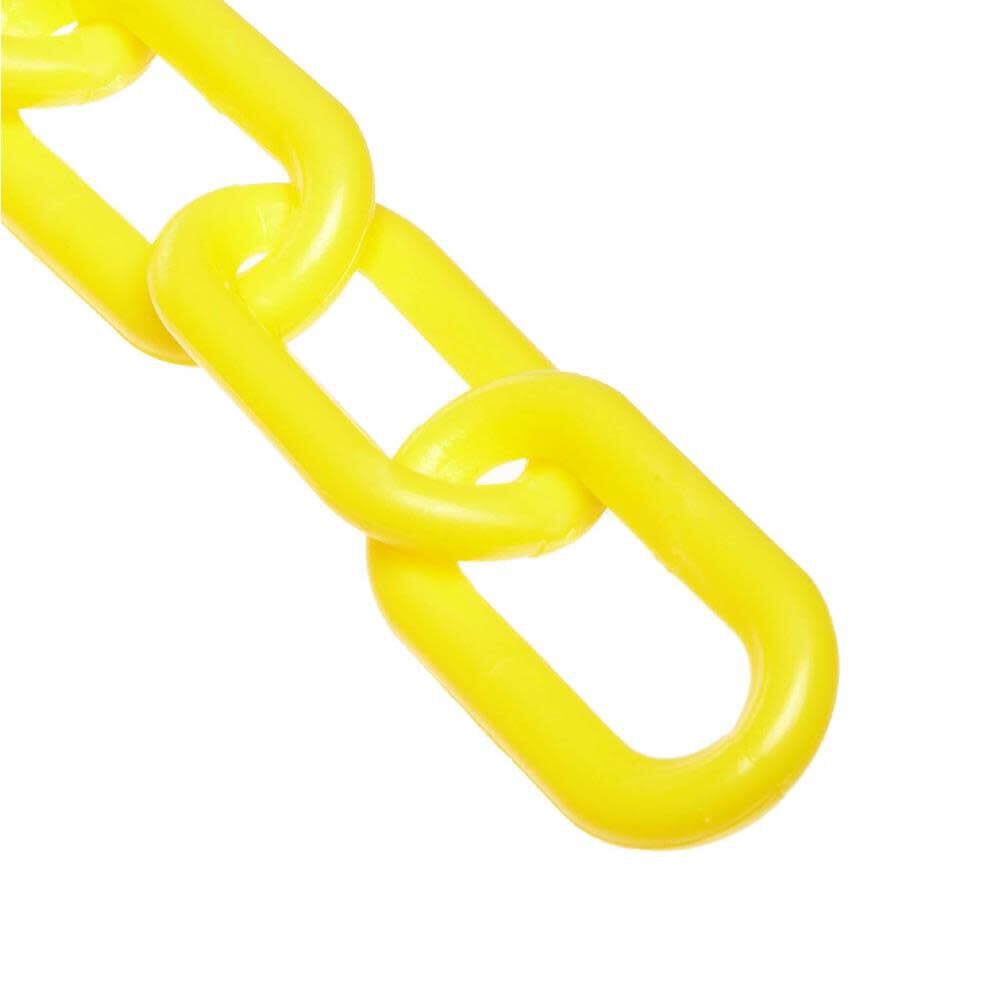 Chain 2 in. (#8 51mm) x 100 ft. Yellow Plastic Barrier Chain 50002-100