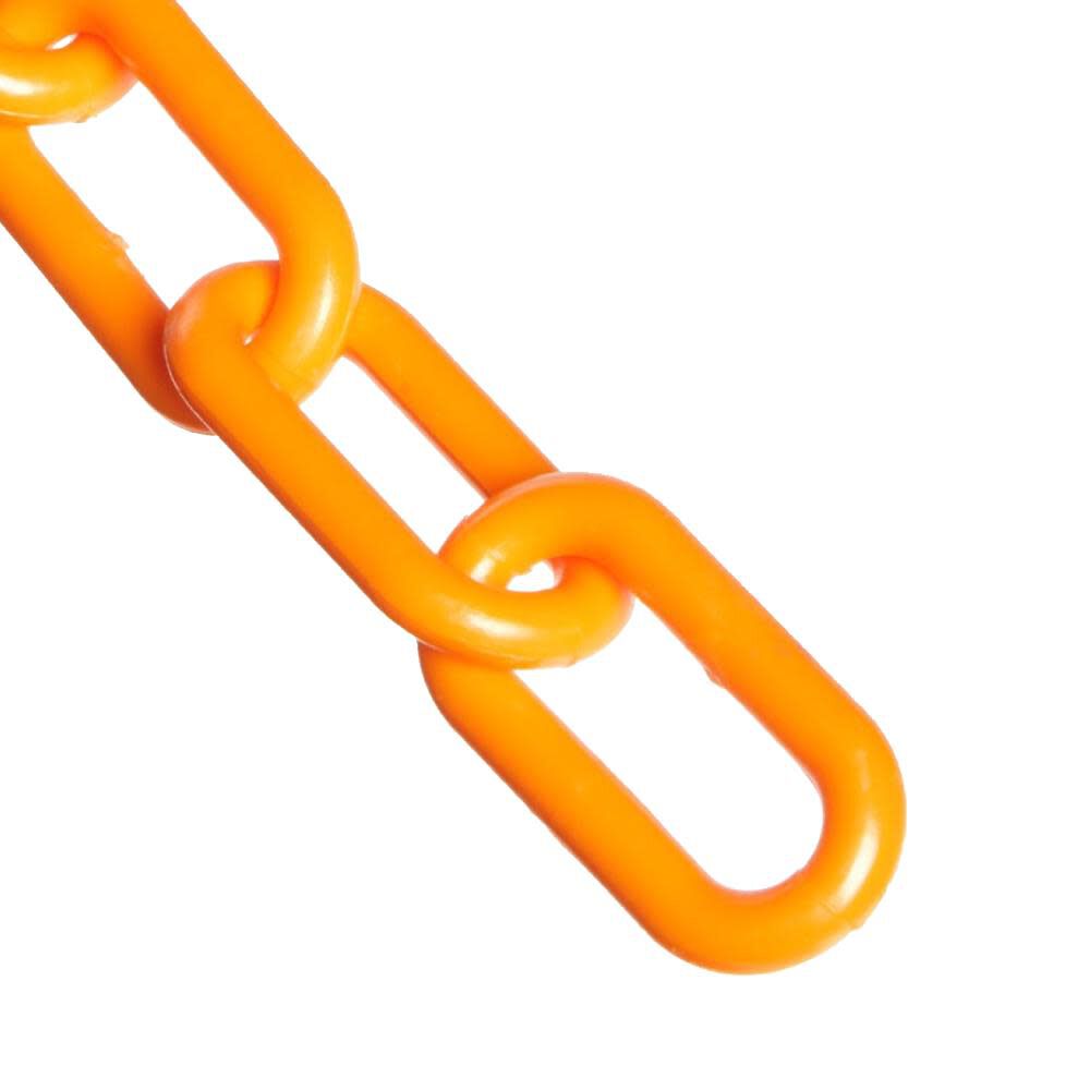 2 in. (#8 51mm) x 50 ft. Safety Orange Plastic Barrier Chain 50012-50