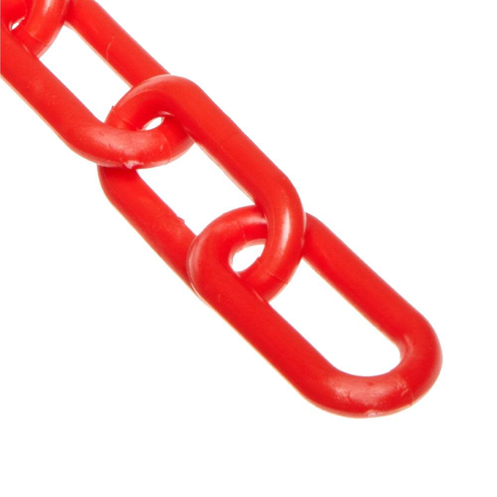 Chain 2 In. (#8 51mm) x 500 Ft. Red Plastic Barrier Chain 50005-500