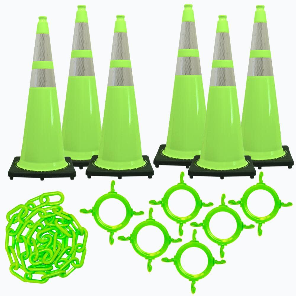 Chain 36in Safety Green Reflective Traffic Cone and Chain Kit 97277-6