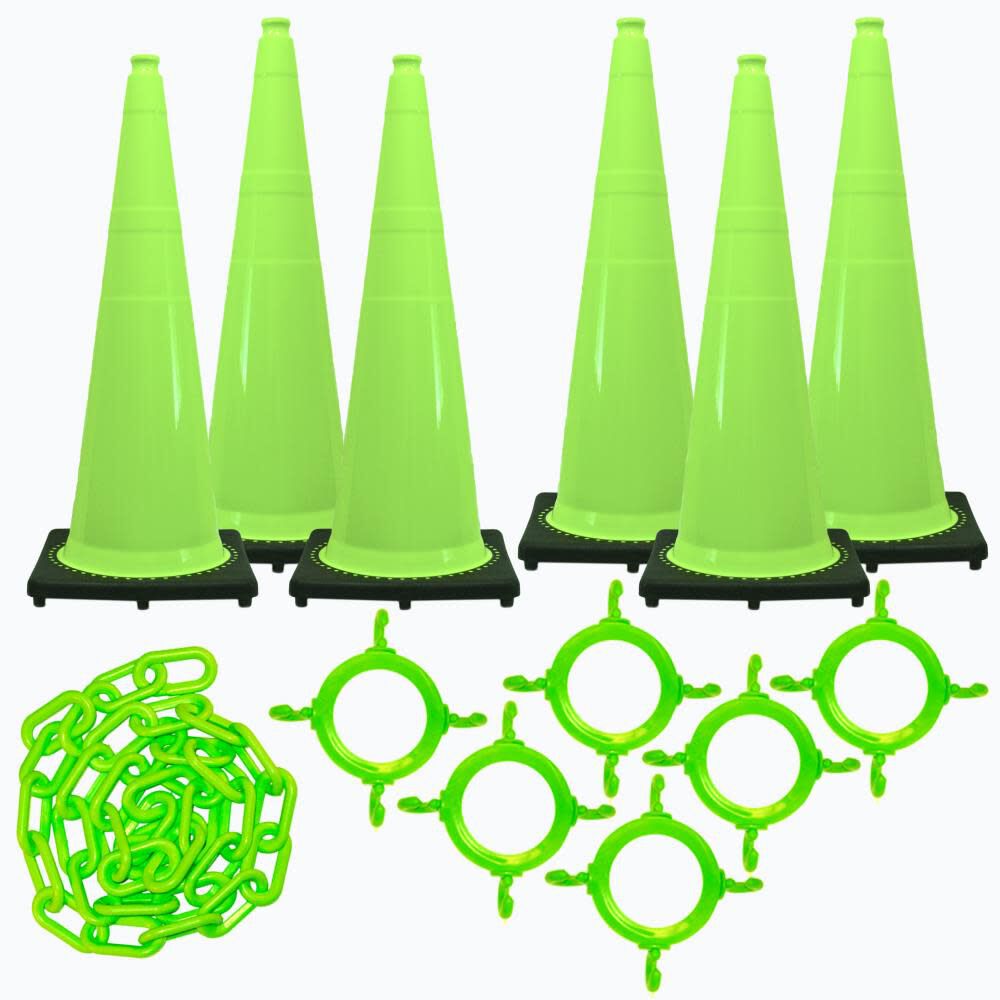 Chain 36in Safety Green Traffic Cone and Chain Kit 97214-6
