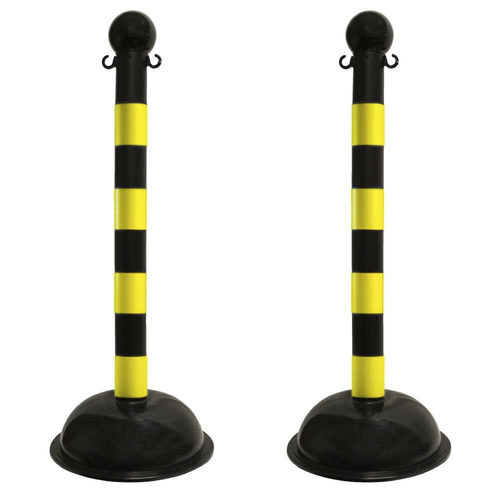 Black/Yellow Stripes Heavy Duty Stanchion (2-Pack) 99929-2