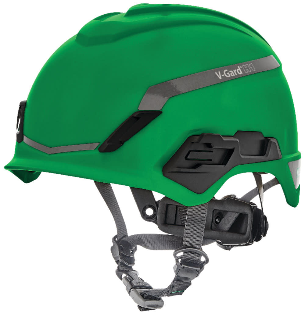 V Gard H1 Safety Helmet Nonvent Green Fas Trac III PIvot 10194794