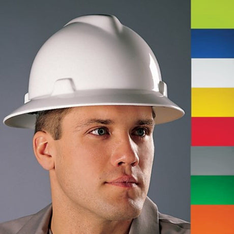 V Gard Slotted Full Brim Hard Hat Gray with Fas Trac III Suspension 475367