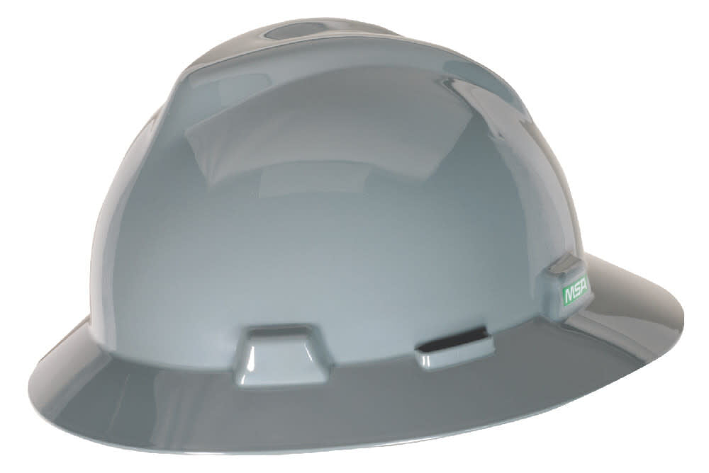 V Gard Slotted Full Brim Hard Hat Gray with Fas Trac III Suspension 475367