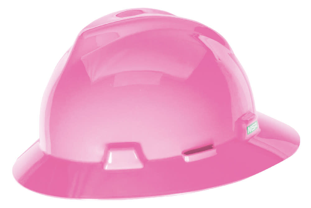 V Gard Slotted Full Brim Hard Hat Hot Pink with Fas Trac III Suspension 10156373