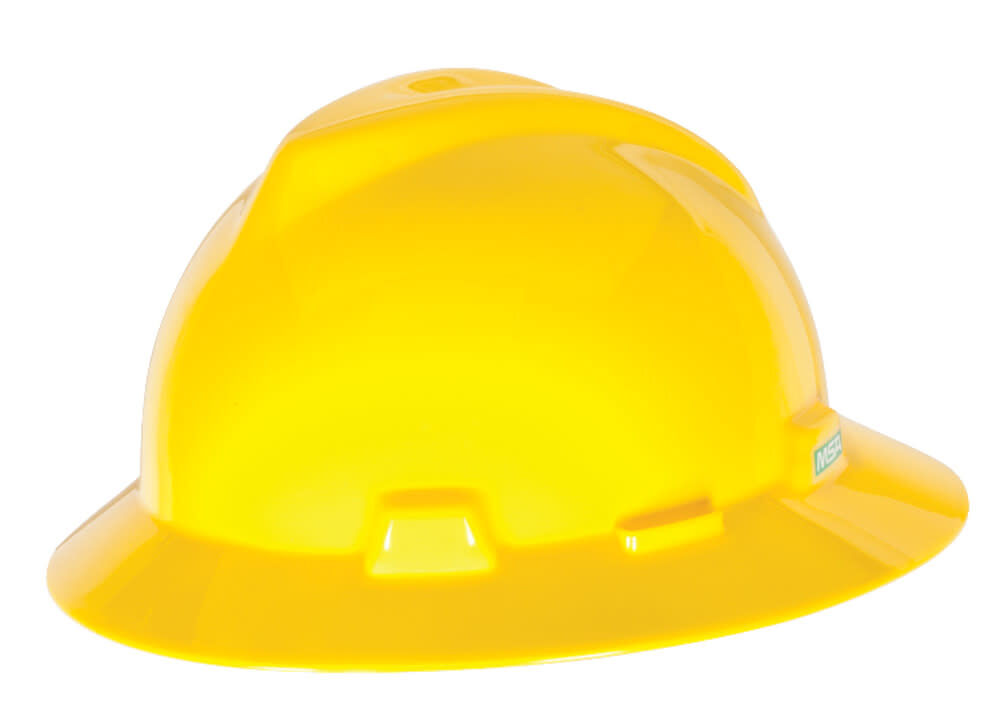 V Gard Slotted Full Brim Hard Hat Yellow with Fas Trac III Suspension 475366