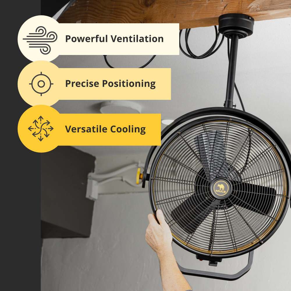 18 in Ceiling Mounted Garage Fan with Remote 3000 Cfm 52006